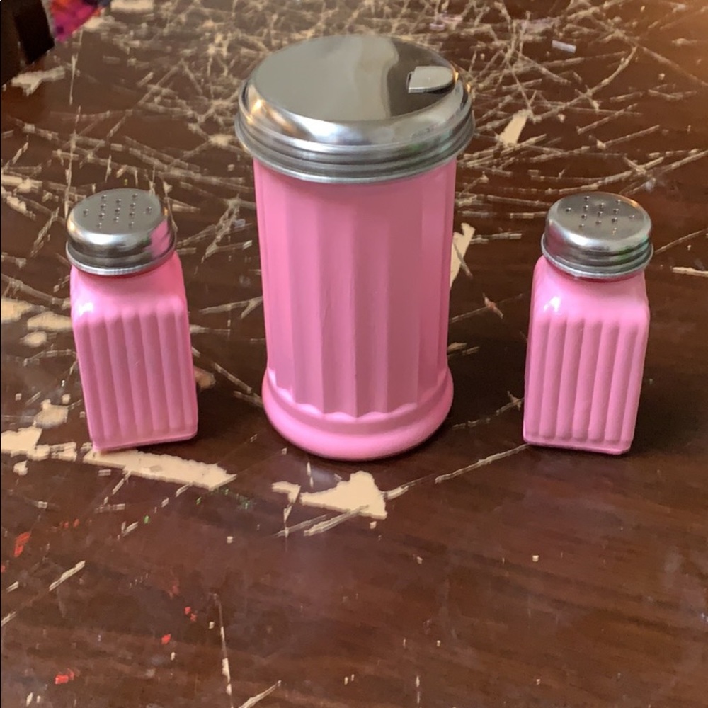 Pastel Pink Retro Glass Kitchen Set